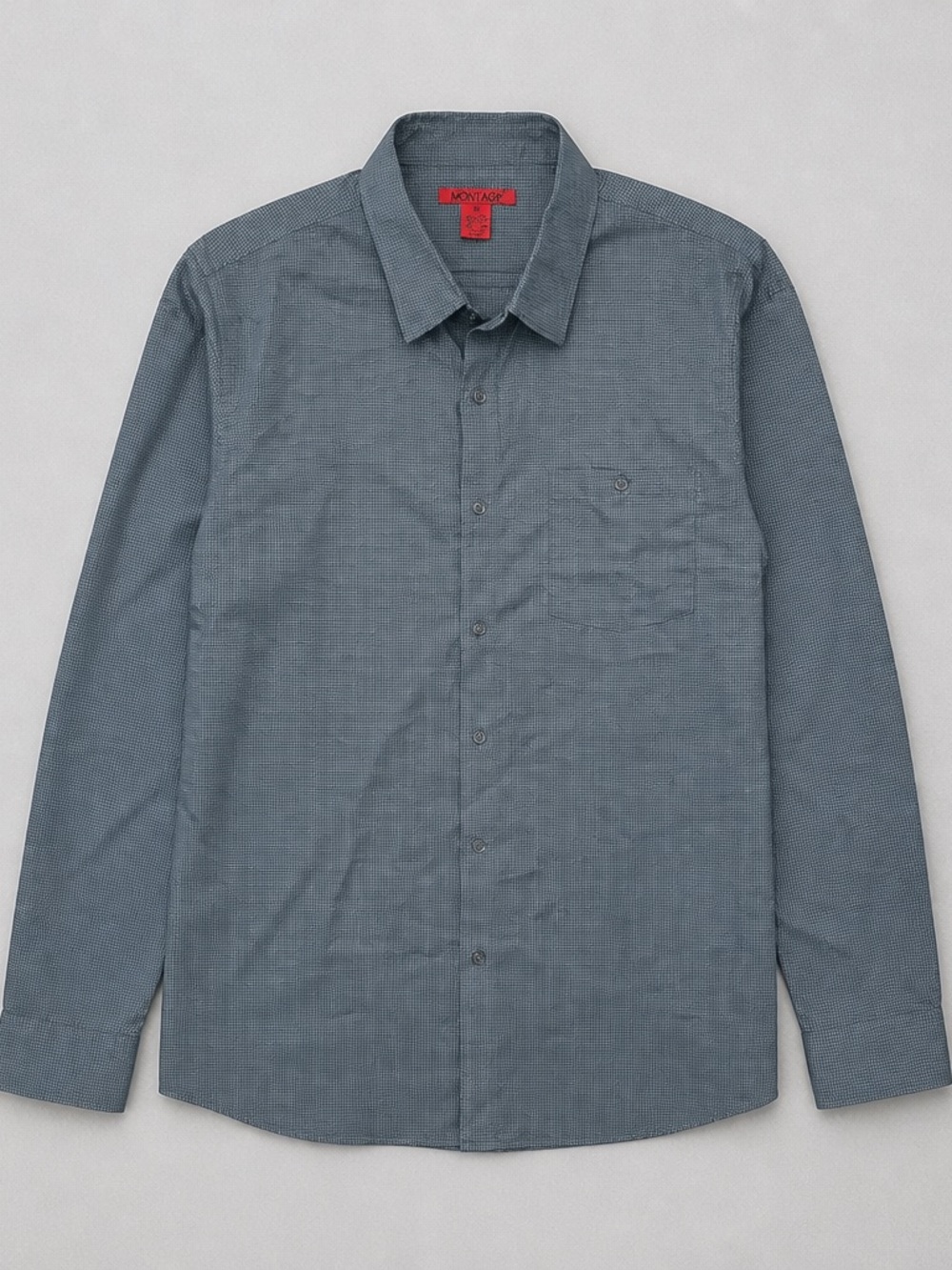 Montage Men's Long Sleeve Button-Up Shirt Blue With Minute Geometric Pattern
2XL